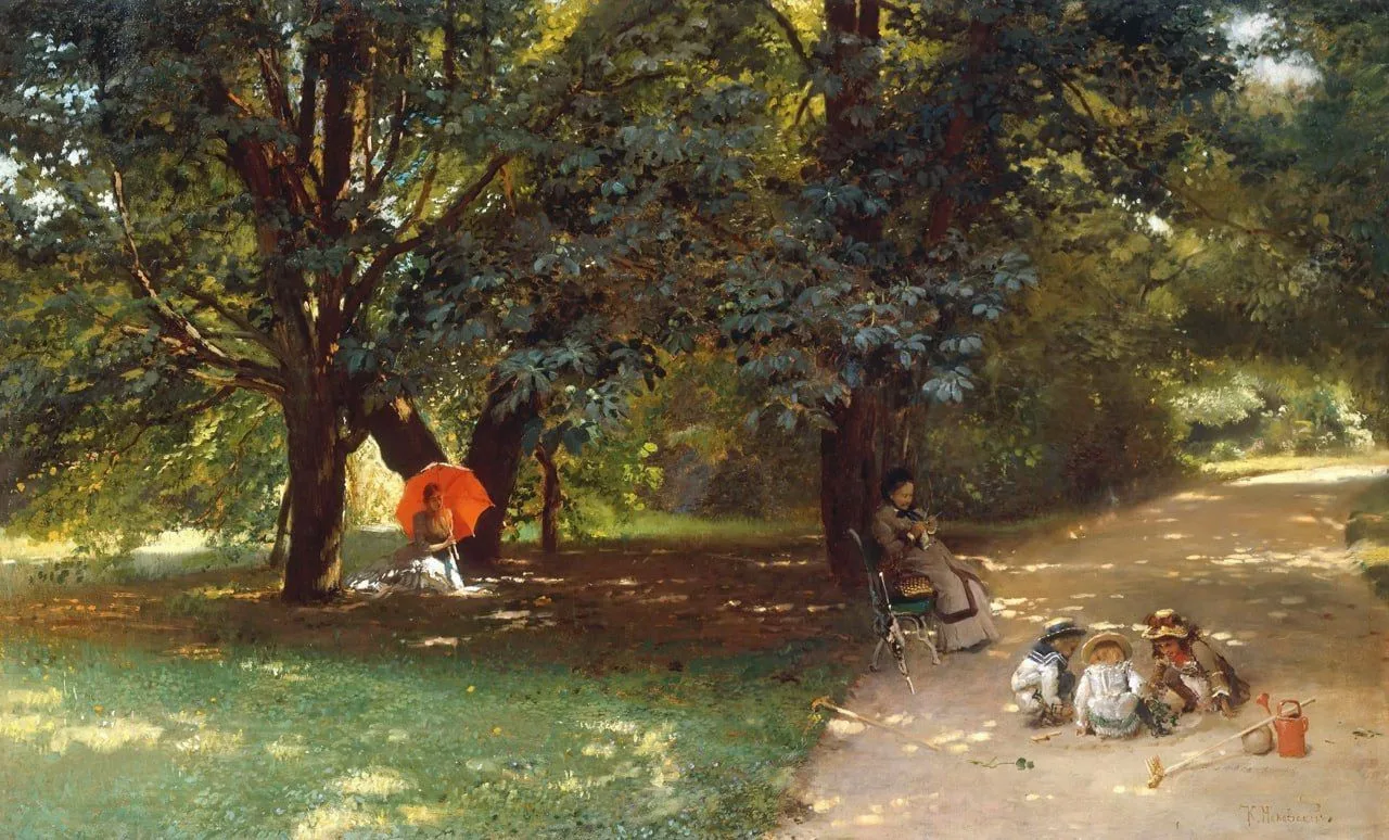 «В парке», 1881.
Холст, масло, 72,5 х 118 см

— Маковский Константин Егорович,
(1839–1915)

📍Госуда