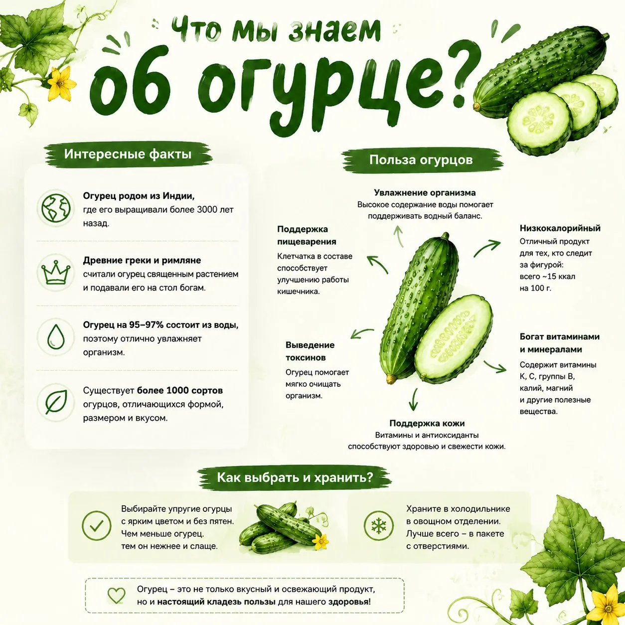 🌱🥒 Что мы знаем об огурце? 🥒🌱
