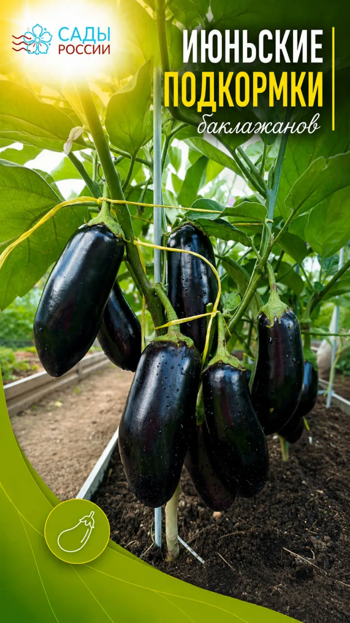 🍆 Хотите получить хороший урожай баклажанов? Не пропустите июньские подкормки!
Если кусты бледные и