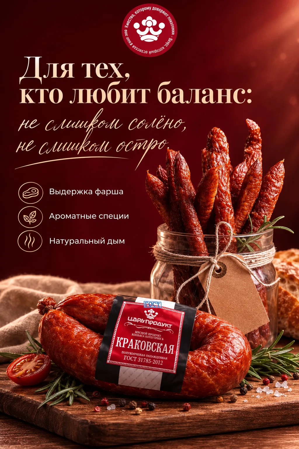 🥩 Почему у нашей полукопчёной колбасы такой насыщенный вкус?

Секрет не только в рецептуре. Вкус ра