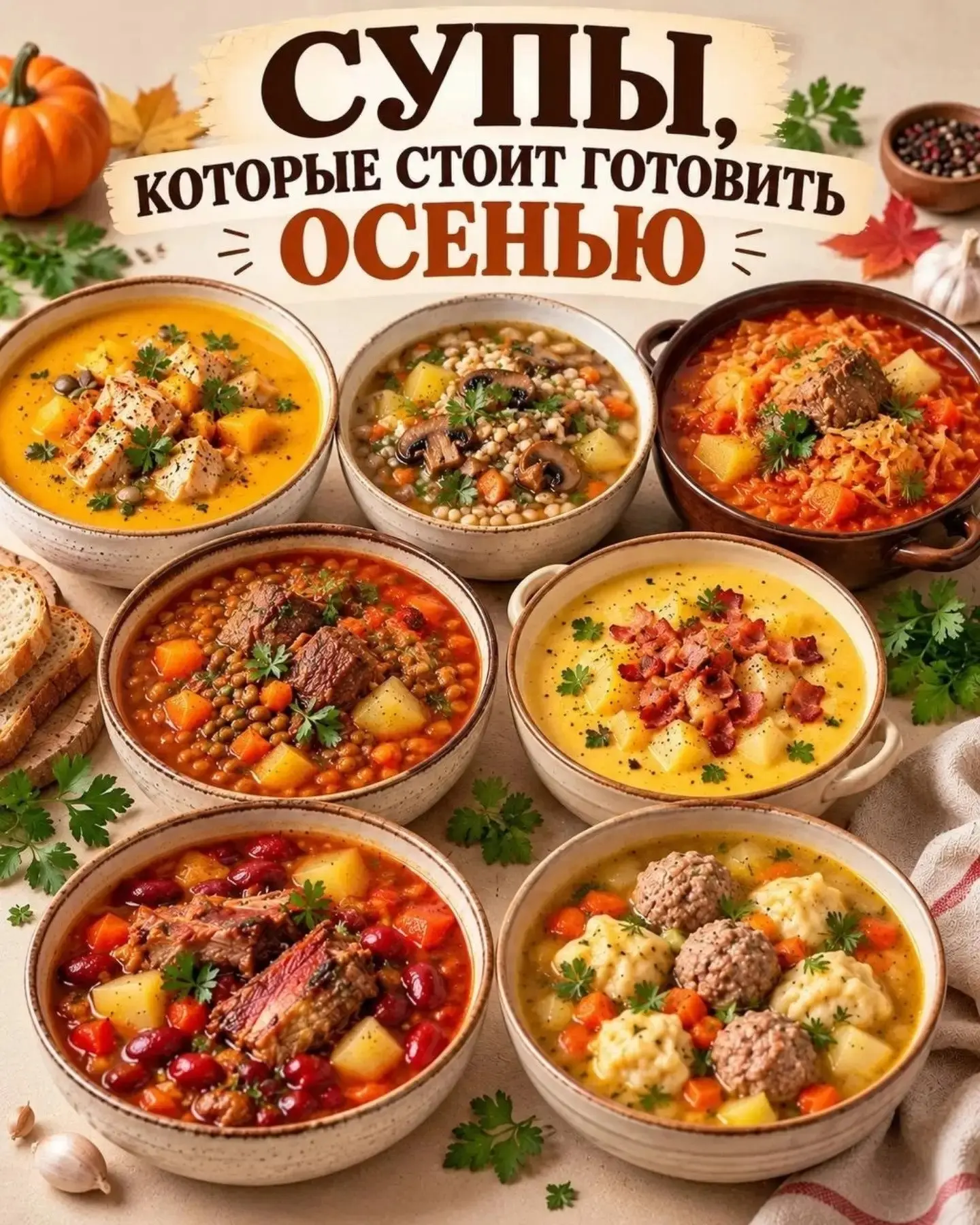 🍂 СУПЫ, КОТОРЫЕ СТОИТ ГОТОВИТЬ ОСЕНЬЮ