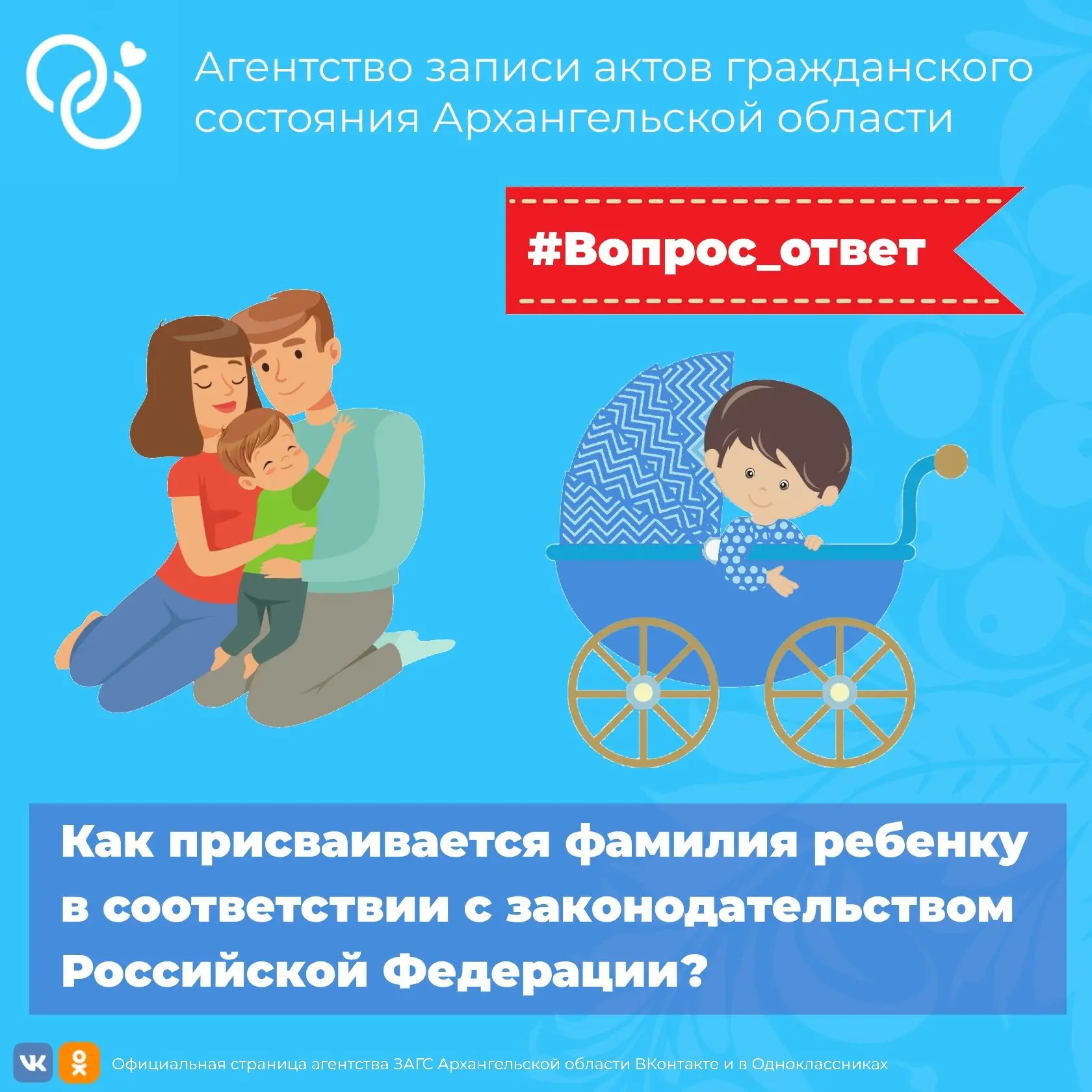 Как присваивается фамилия ребенку?