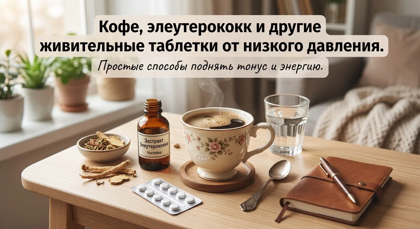 Кофе, элеутерококк и другие живительные таблетки от низкого давления.  Давайте устроим перекличку.  