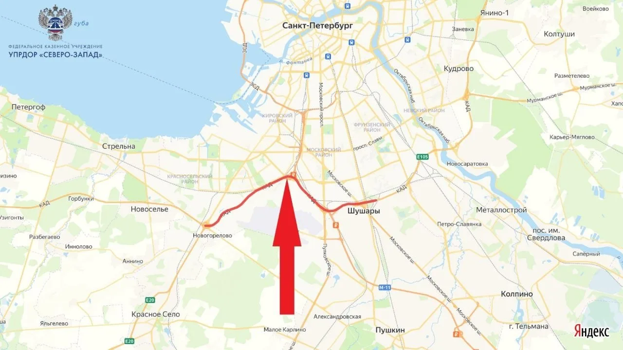 ❗На внутреннем кольце КАД между развязками с Московским и Таллиннским шоссе перекроют две полосы дви