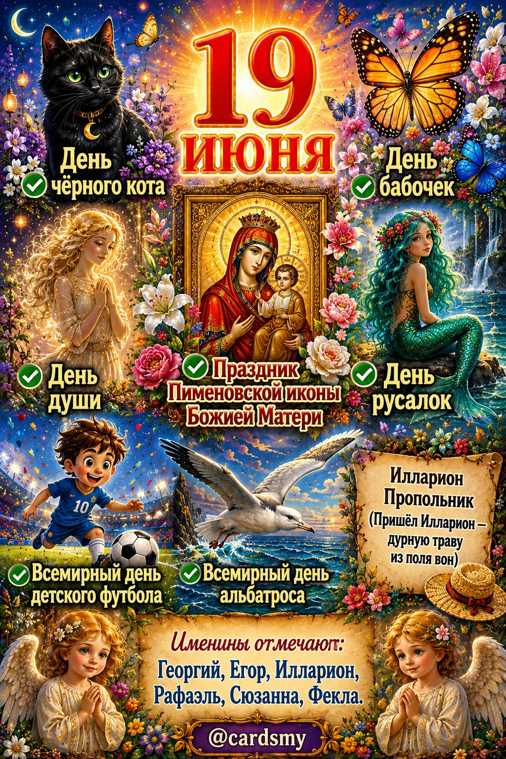 💛 Пусть этот день принесёт вам лёгкость бабочки, грацию кота, свободу альбатроса и тепло родных сер