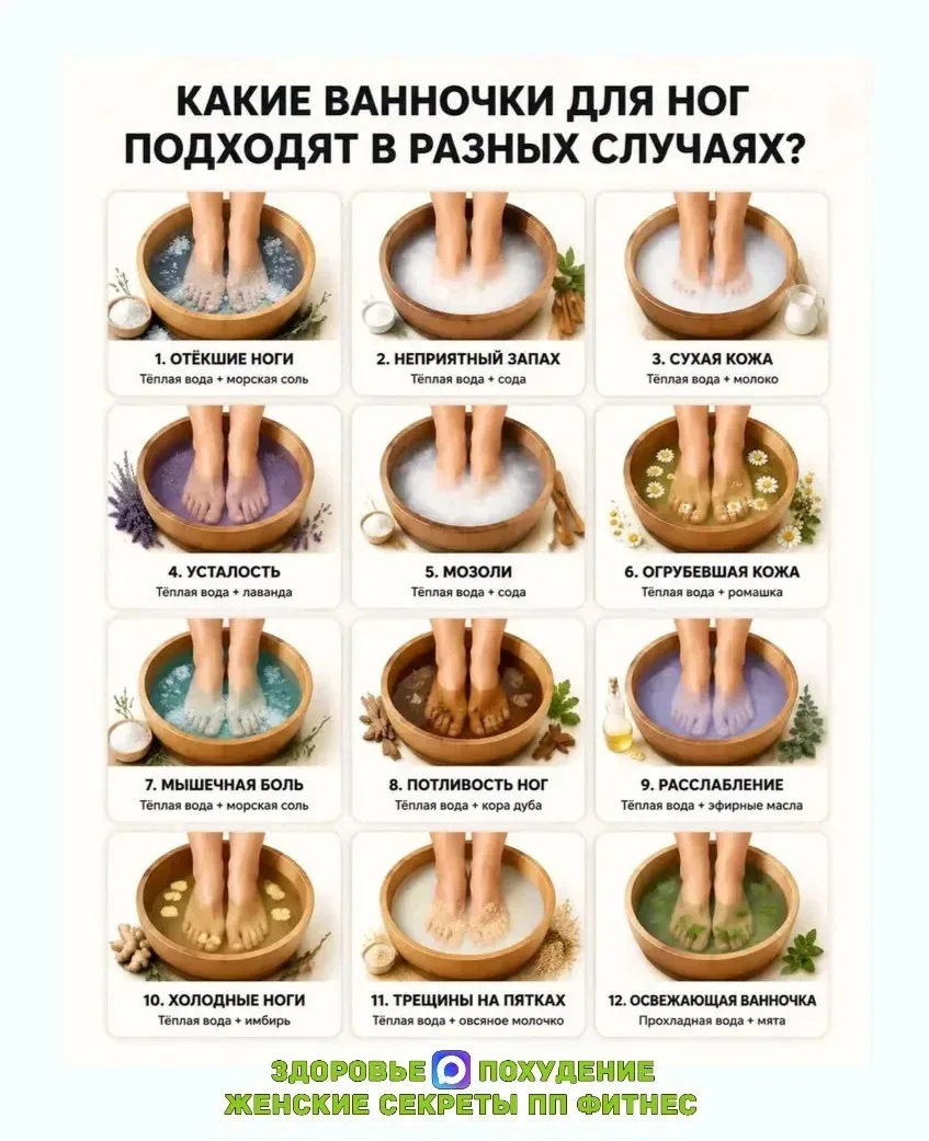 🌿 ✨ 12 волшебных ванночек для ваших ножек ✨