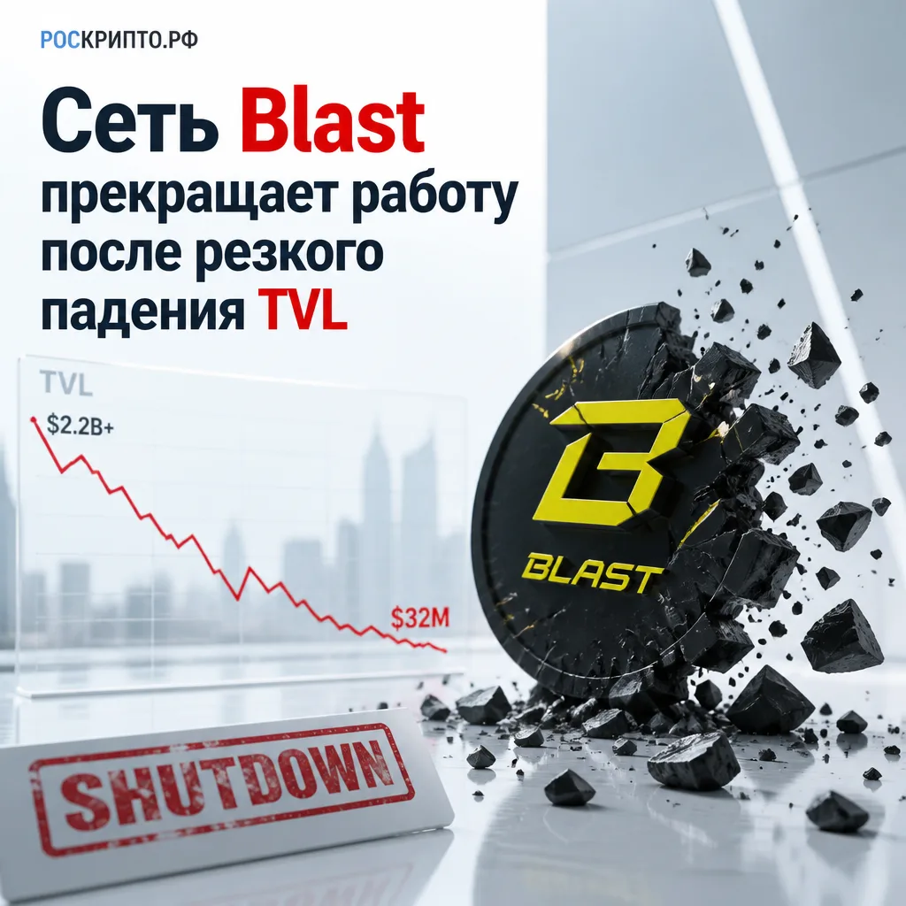 ⛓️ Сеть Blast прекращает работу после резкого падения TVL