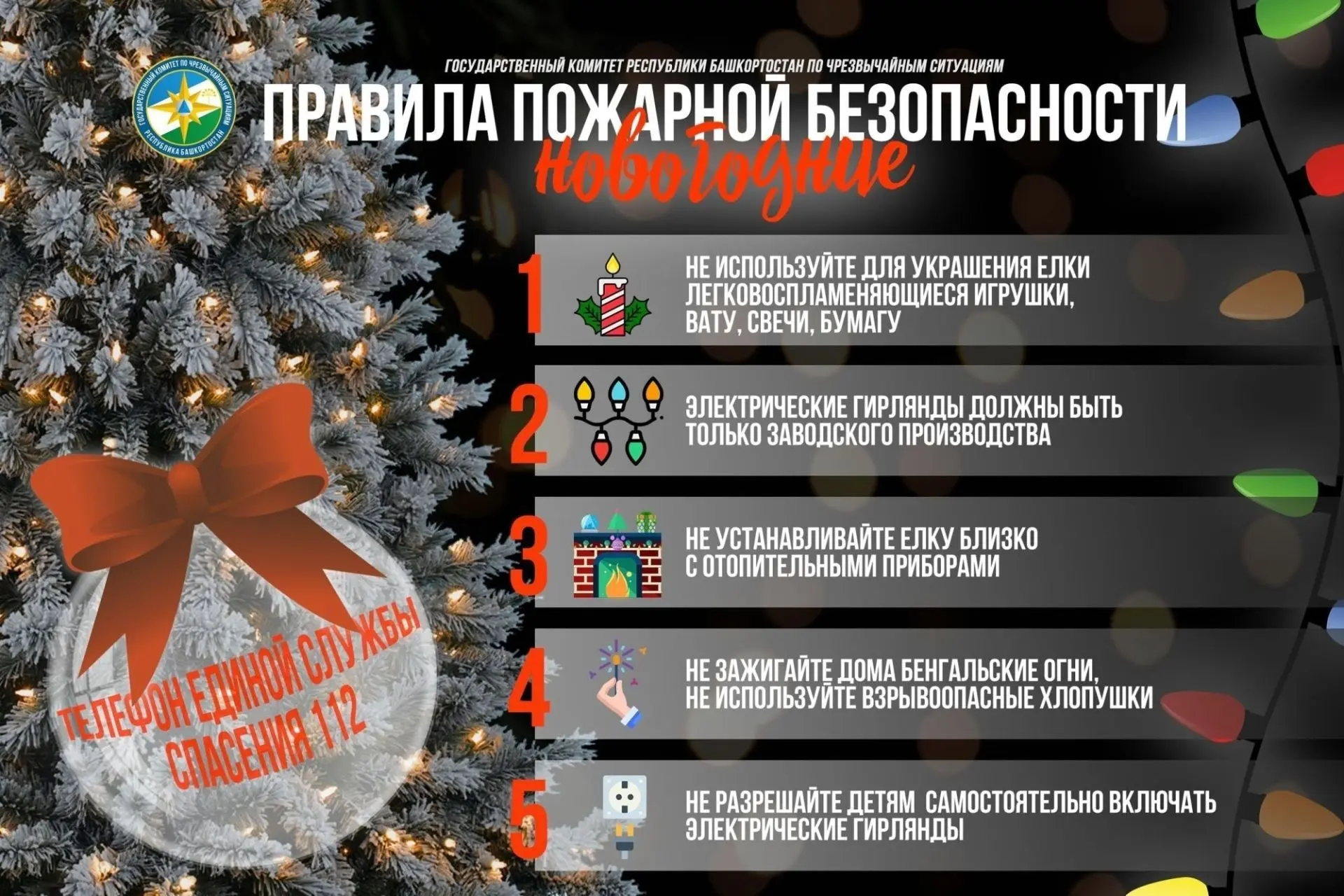 Правила пожарной безопасности в новогодие праздники