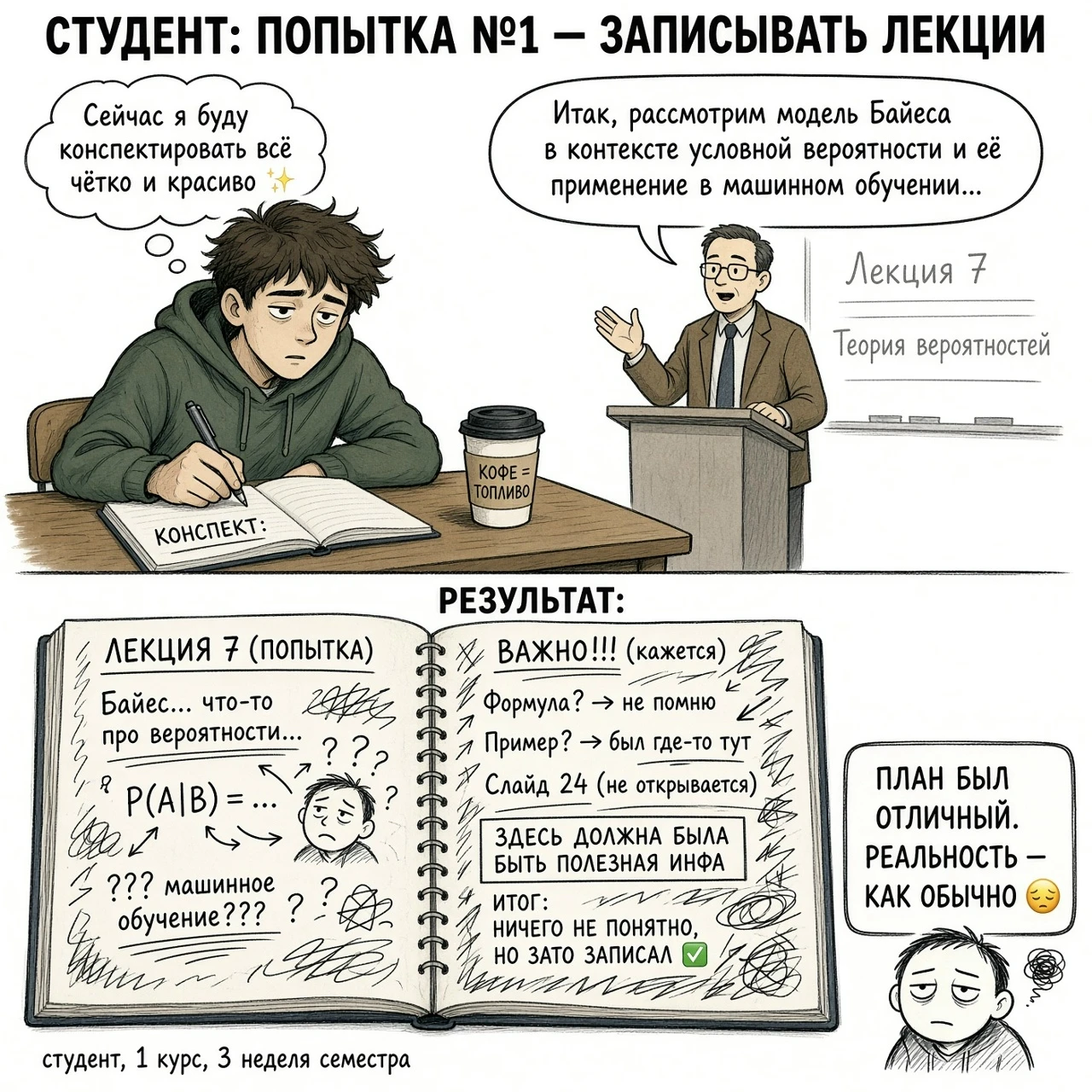 📖 Конспекты, которые работают: как вести записи, чтобы не уснуть и всё запомнить.