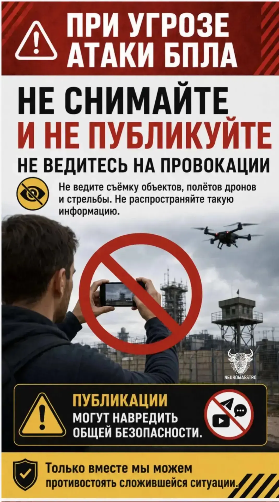 ‼Уважаемые жители, при объявлении атаки беспилотных воздушных судов!