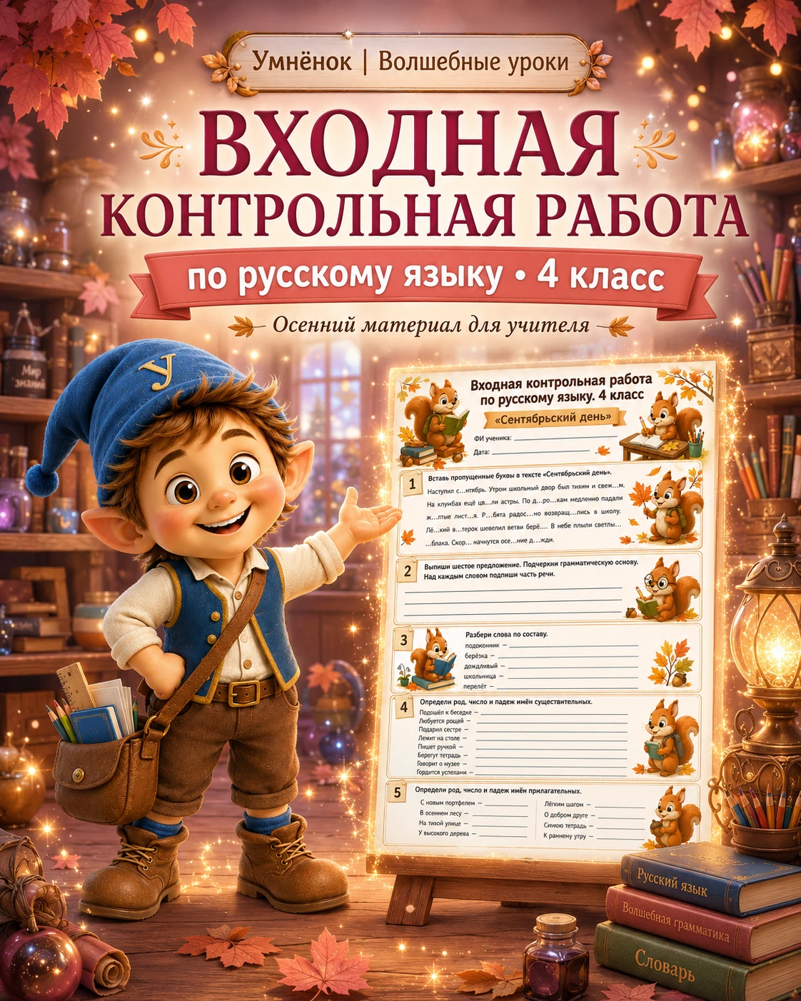 🍂 Входная контрольная по русскому языку — 4 класс 🍁