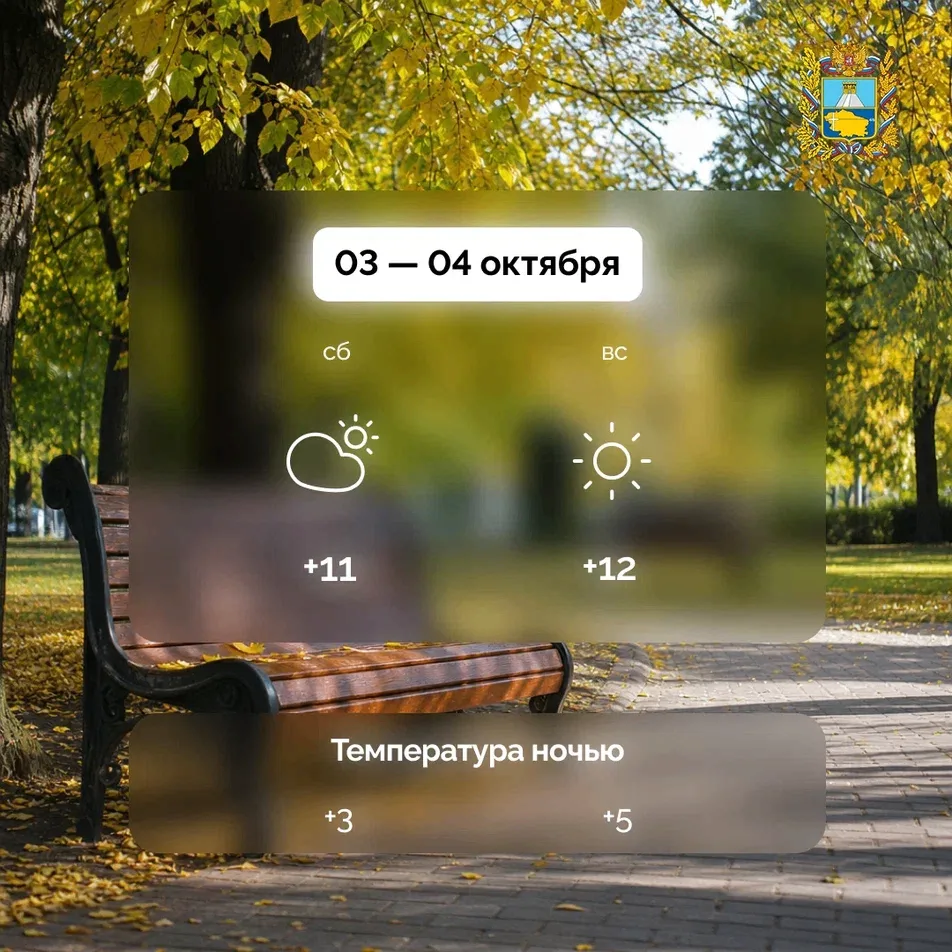 🍂 Первые выходные октября на Ставрополье пройдут без осадков