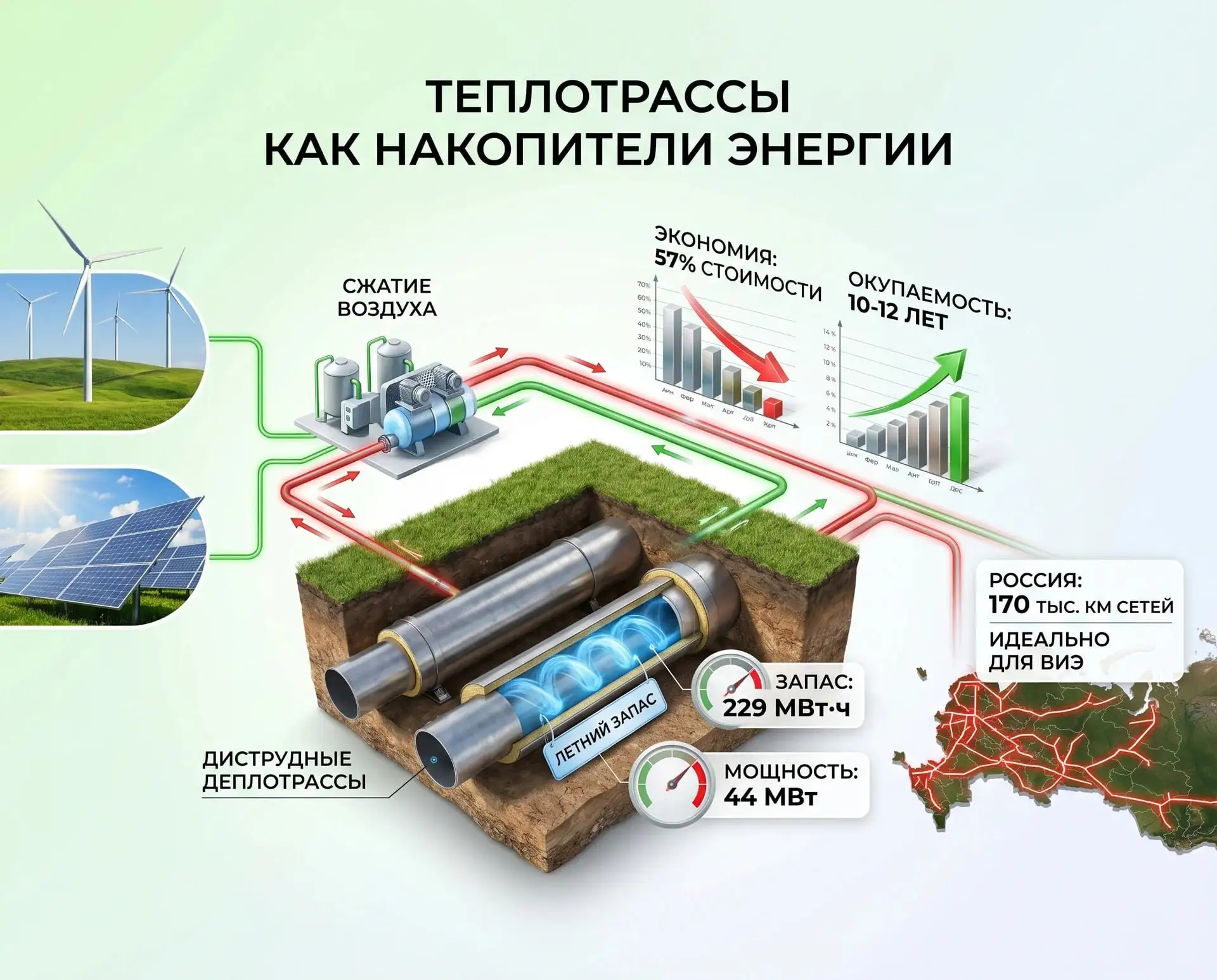 Теплотрассы могут стать накопителями энергии