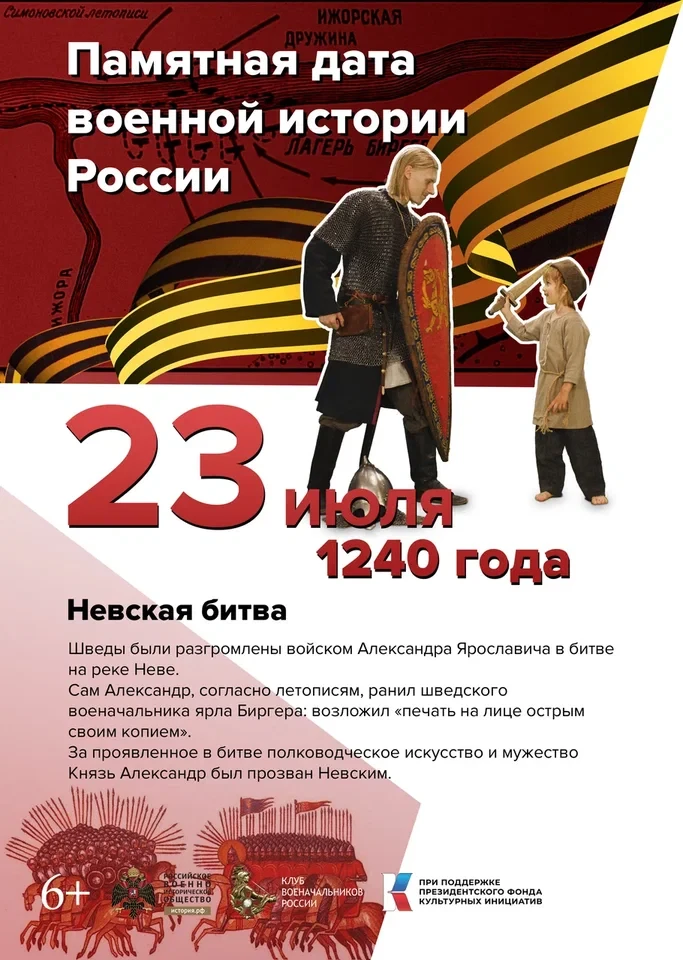 Невская битва 🕰

С вами рубрика "Памятные даты" https://памятные-даты.рф/

23 июля 1240 года шведы 