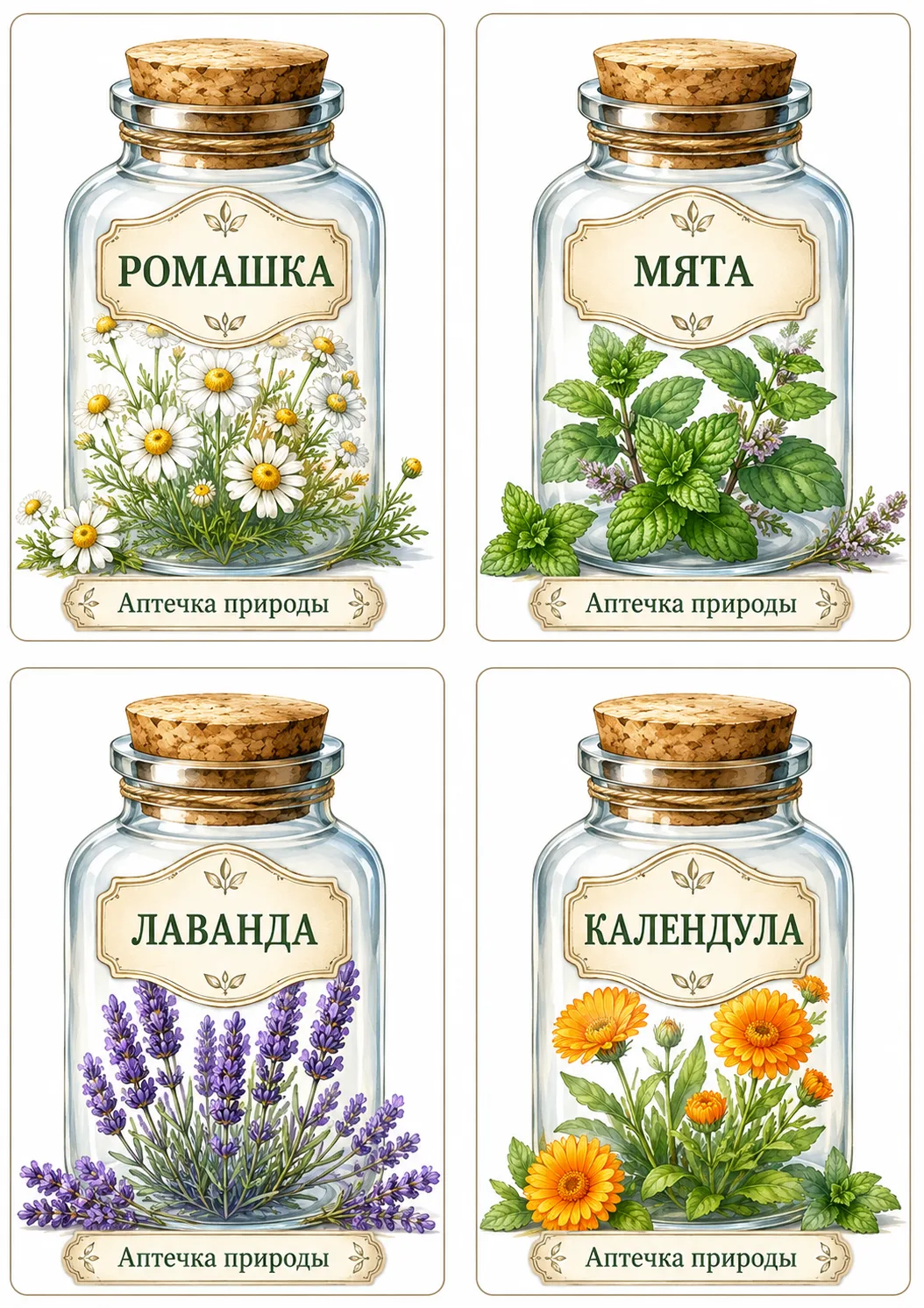 Карточки лекарственных растений.