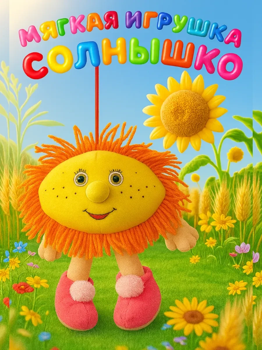 ⚡️ Мягкая игрушка солнышко, Пастель
