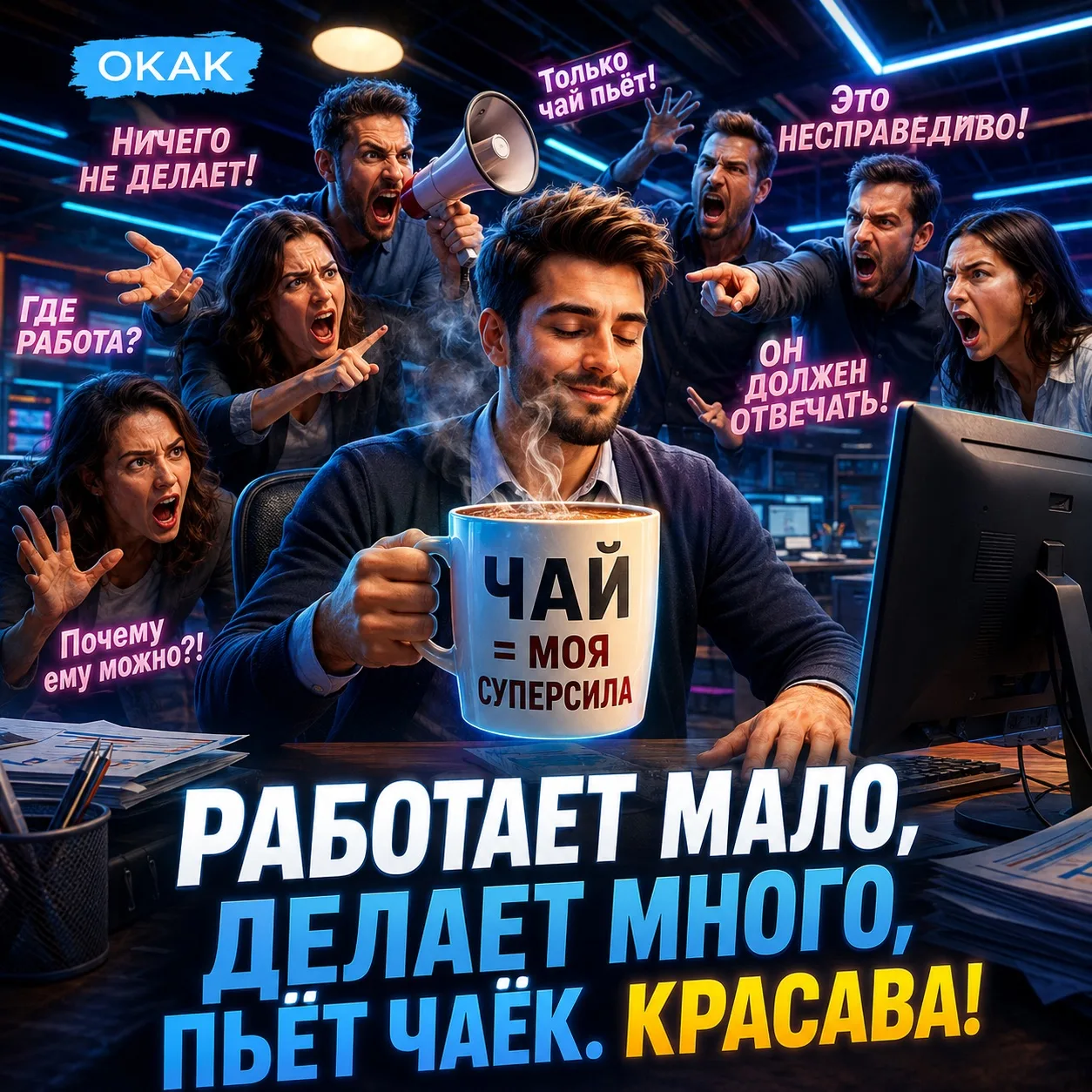 ☕️ Мужика сдали начальству за то, что он пьёт чай вместо работы.

На сотрудника пожаловались руковод