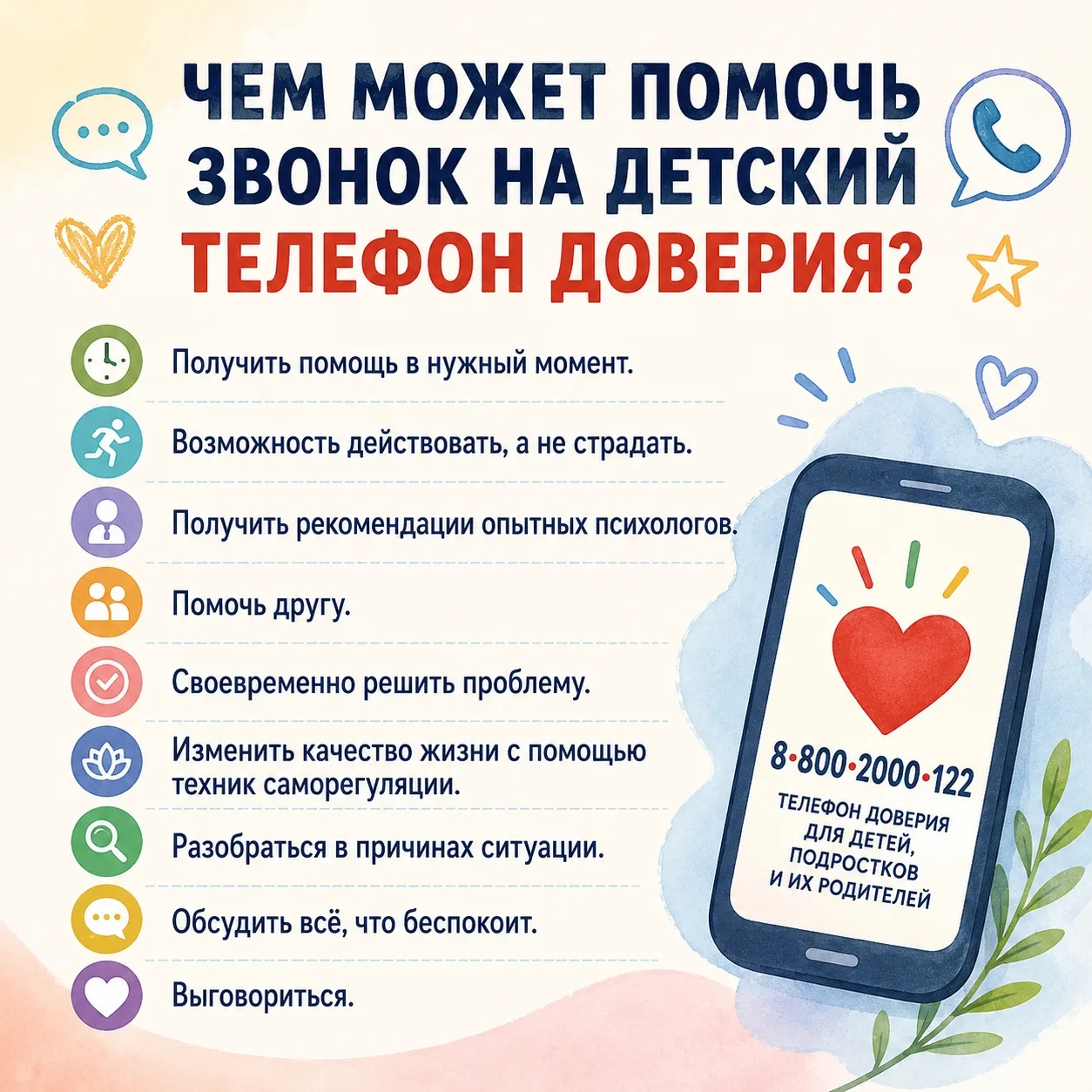 🚨 Единый Общероссийский телефон доверия для детей и подростков в Алтайском крае:
📞 8 800 2000 122 