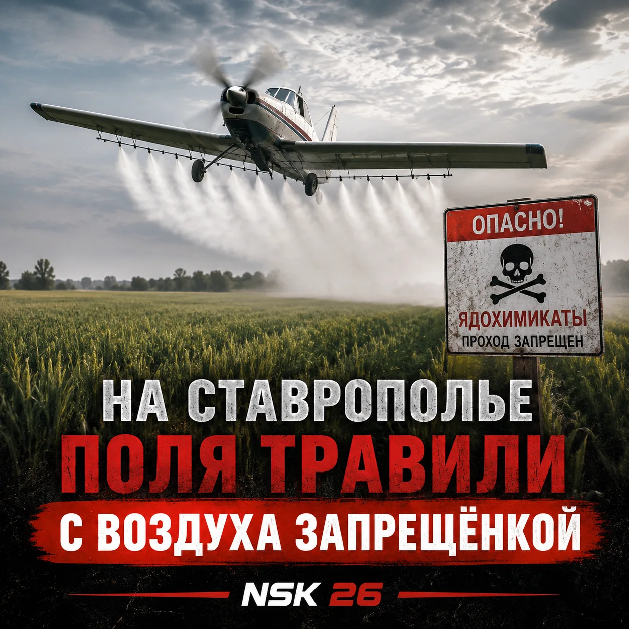 ❗️На Ставрополье выявили факт авиаобработки полей запрещёнными химикатами