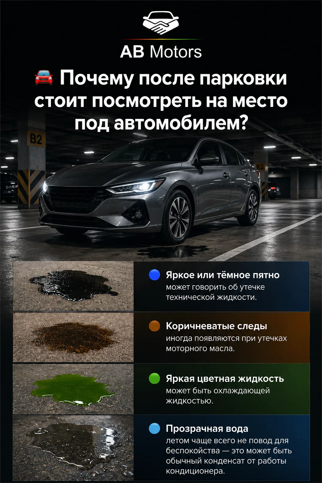 🚗 Почему после парковки стоит посмотреть на место под автомобилем?