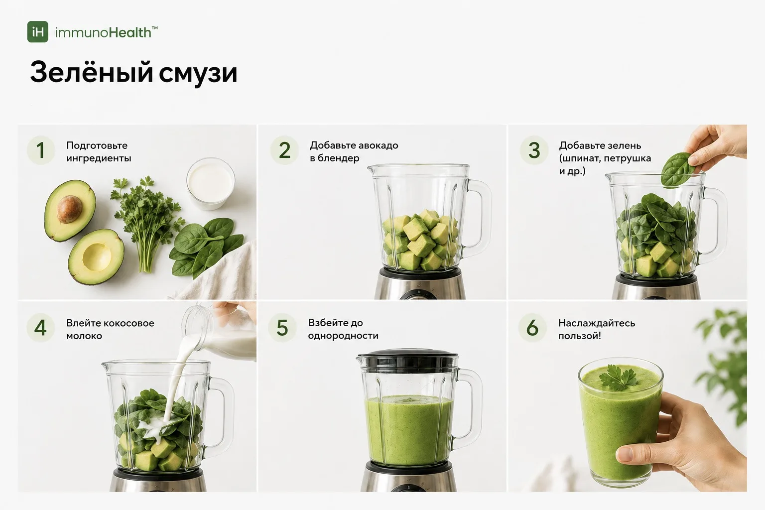 🥑 Зелёный смузи: вкус и польза для вашего организма