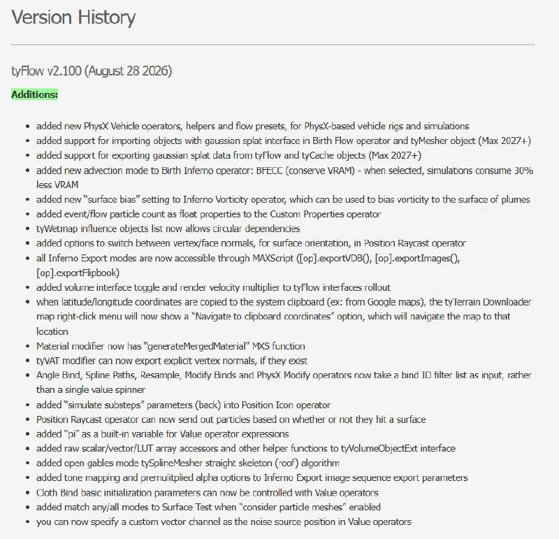 tyFlow v2.100 (August 28 2026)