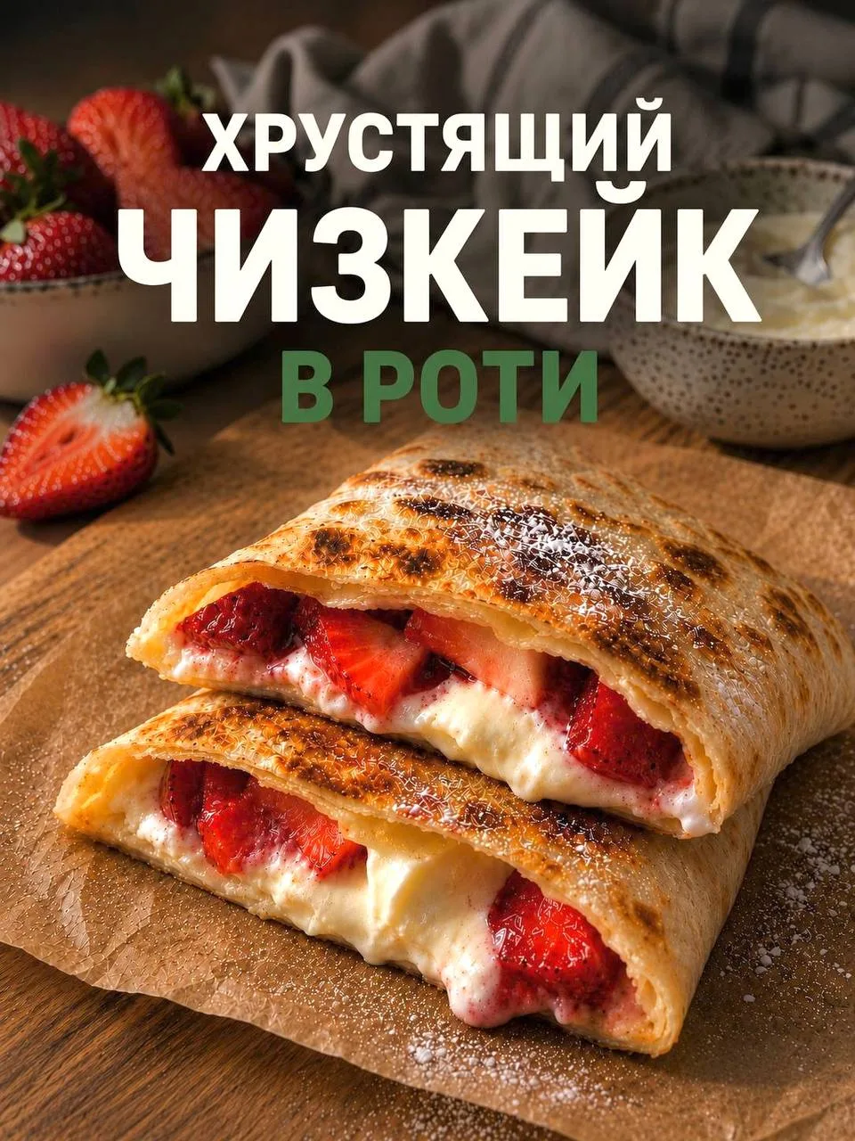 Хрустящий чизкейк в роти

Ингредиенты:

лепешка роти;
творожный сыр;
ванильный сахар;
сахарная пудра