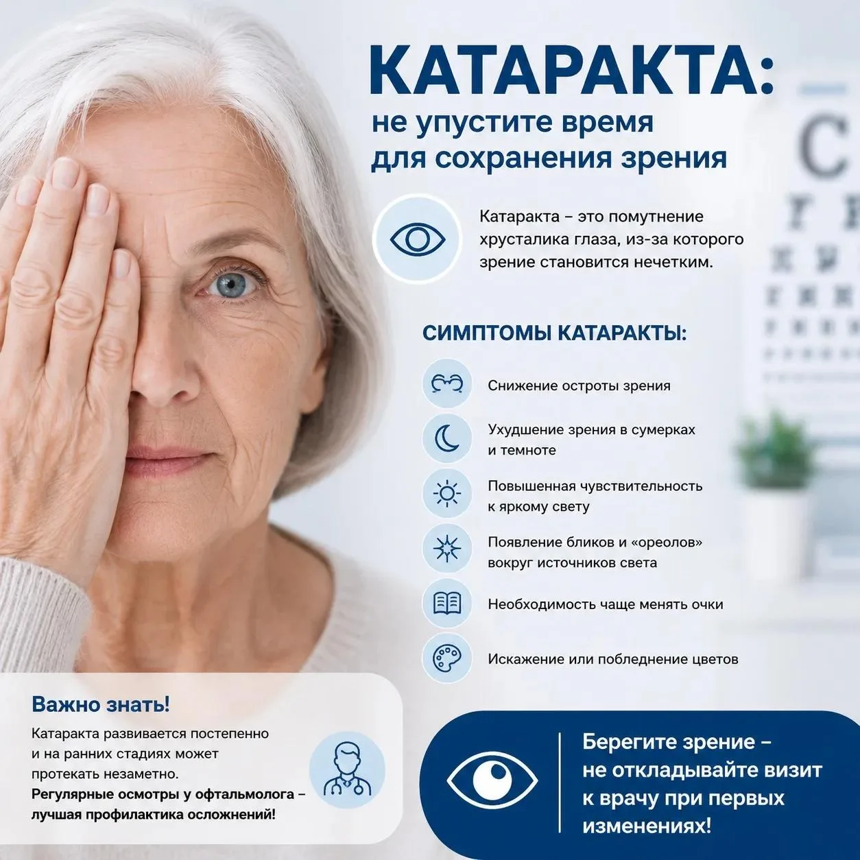👁️ Катаракта: почему важно вовремя обратиться к врачу