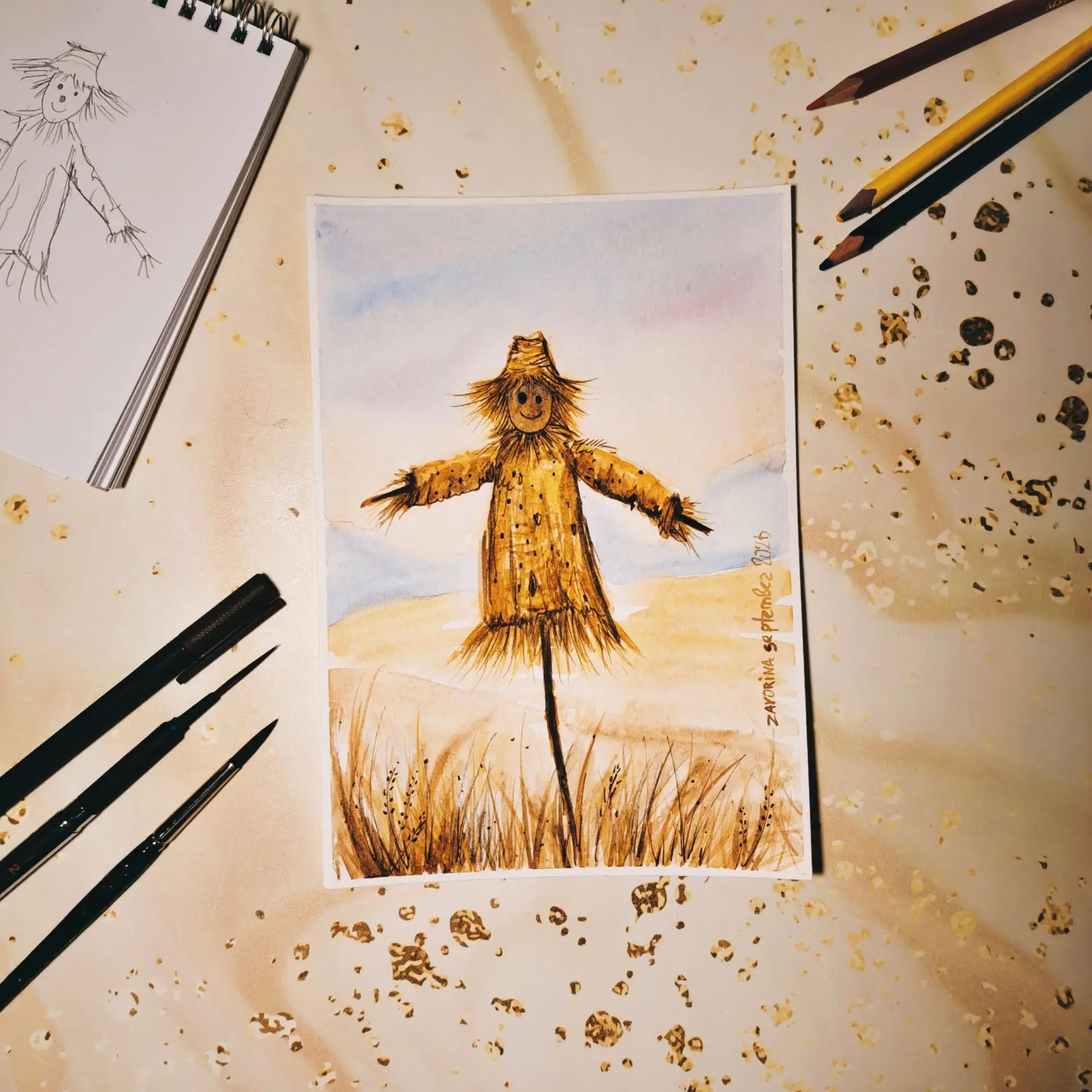 Чучело в поле🌾😍 получилось милое и не страшное🍂✨