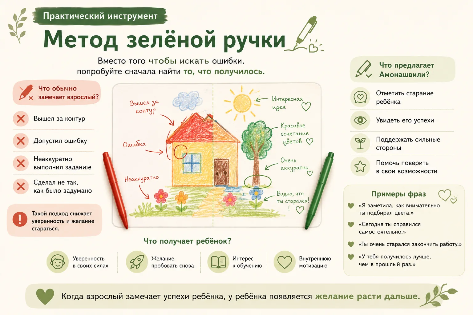 ПРИЕМ ЗЕЛЕНОЙ РУЧКИ 

Когда вы слышите "ошибка", то какие мысли и чувсва у вас возникают? Страх, нап