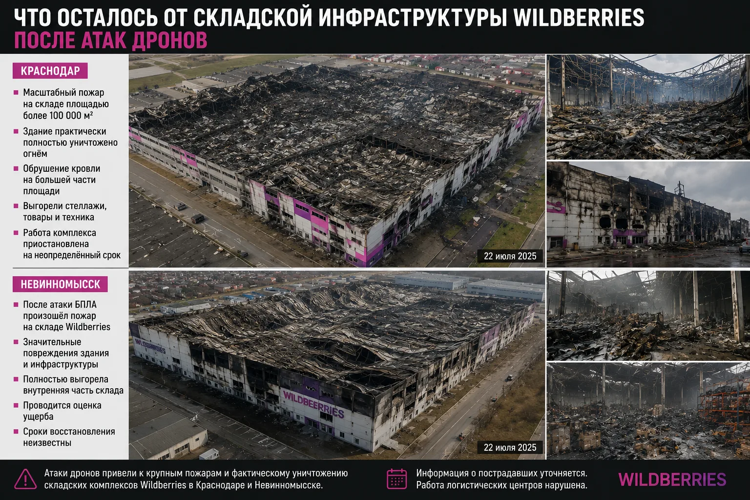 Что осталось от складской инфраструктуры Wildberries после атак дронов

✅ Подпишись на GO Новости | 