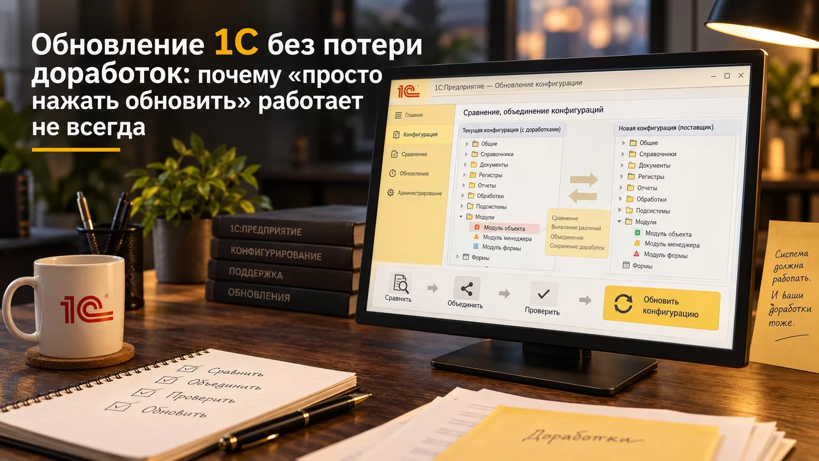 Обновление 1С без потери доработок: почему «просто нажать обновить» работает не всегда