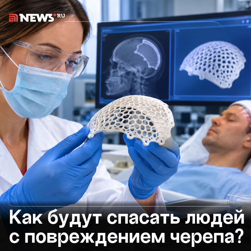 Редкий костный трансплантат для помощи пациентам с повреждениями черепа разработали в Р...