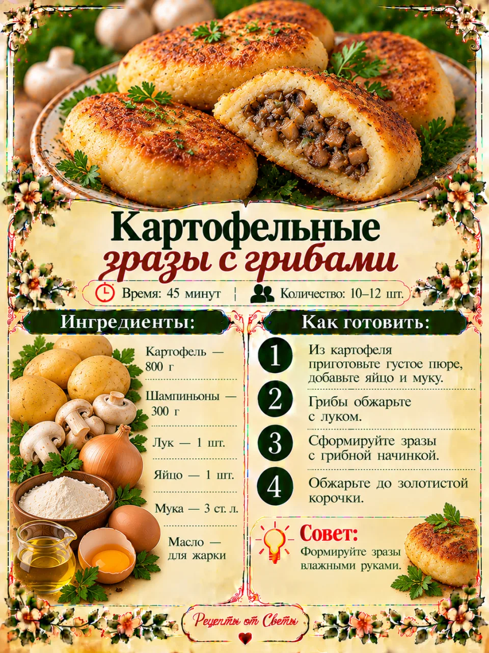 🥔 Картофельные зразы с грибами