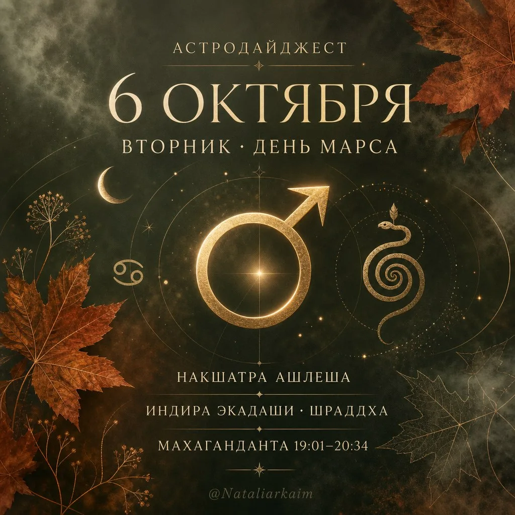 AСТРОДАЙДЖЕСТ 6 ОКТЯБРЯ, ВТОРНИК - ДЕНЬ МАРСА 🔥