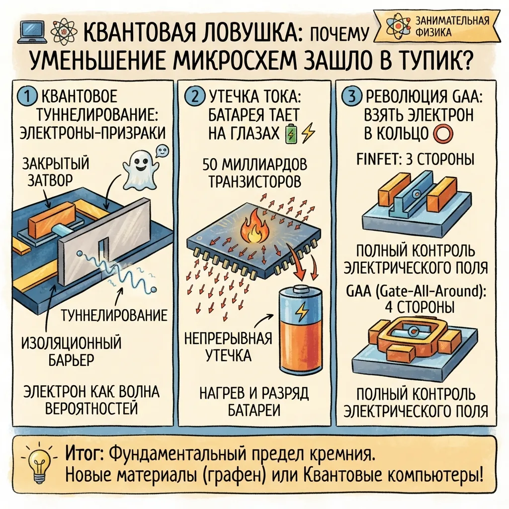 💻⚛️ КВАНТОВАЯ ЛОВУШКА: ПОЧЕМУ УМЕНЬШЕНИЕ МИКРОСХЕМ ЗАШЛО В ТУПИК?

Современный процессор в вашем см