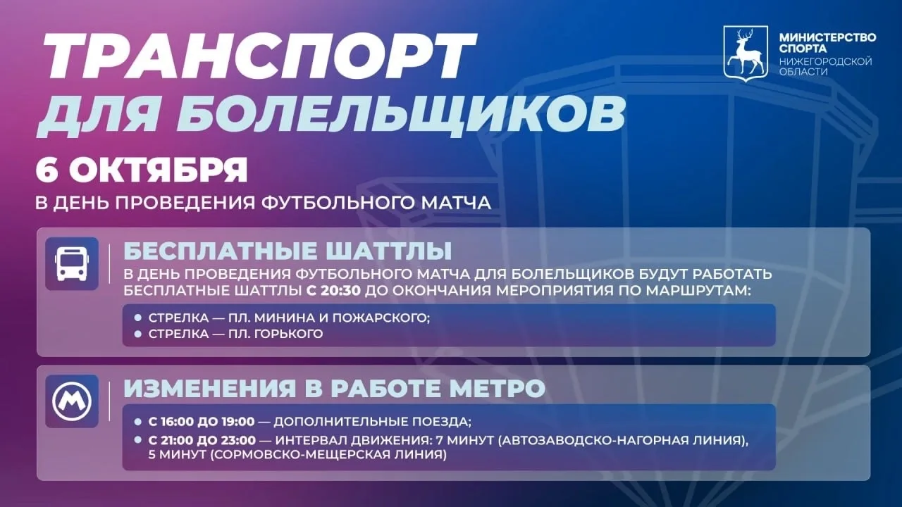 🚌 Для болельщиков матча Россия — Нигерия организуют бесплатные шаттлы и скорректируют ...