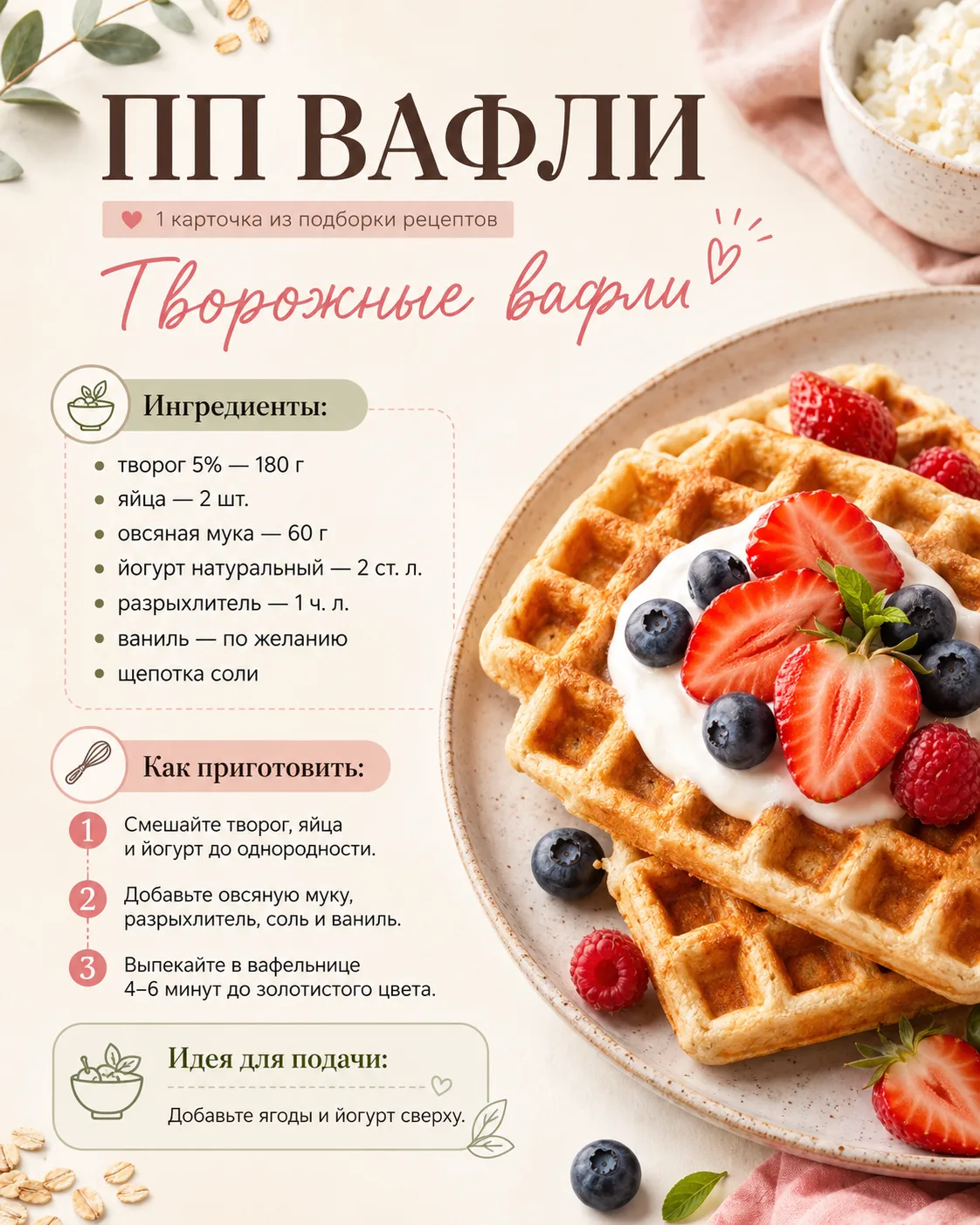 Подборка рецептов ПП вафель