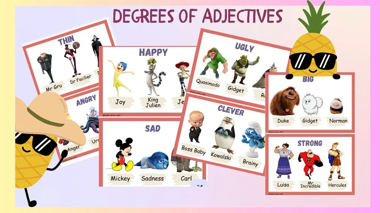 🎁 Делюсь🎁 классными Speaking Cards на Degrees of Adjectives