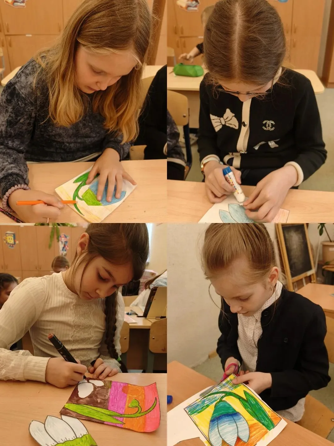 🌷 В 3В классе прошло творческое занятие, посвящённое Дню подснежника! Наши третьеклассники окунулись