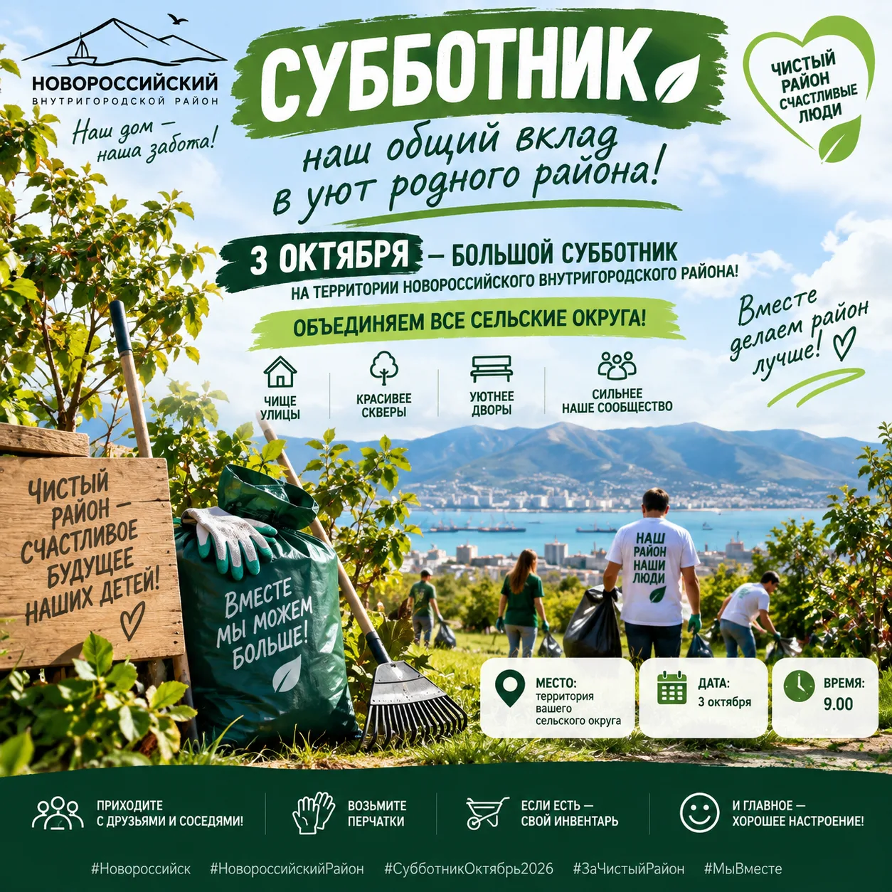 🌳 Субботник — наш общий вклад в уют родного района! 🌳