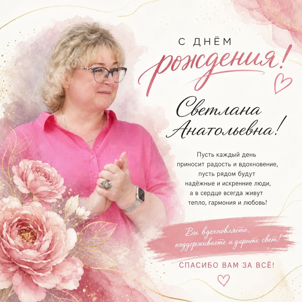 🌷 Сегодня мы поздравляем с Днём рождения директора нашей школы Светлану Анатольевну Во...