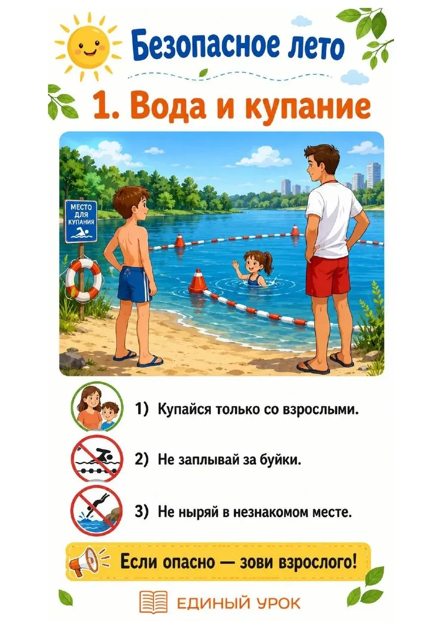 Уважаемые родители и ребята! 
    Помните о безопасности во время летних каникул! 
#НашаБезопасность