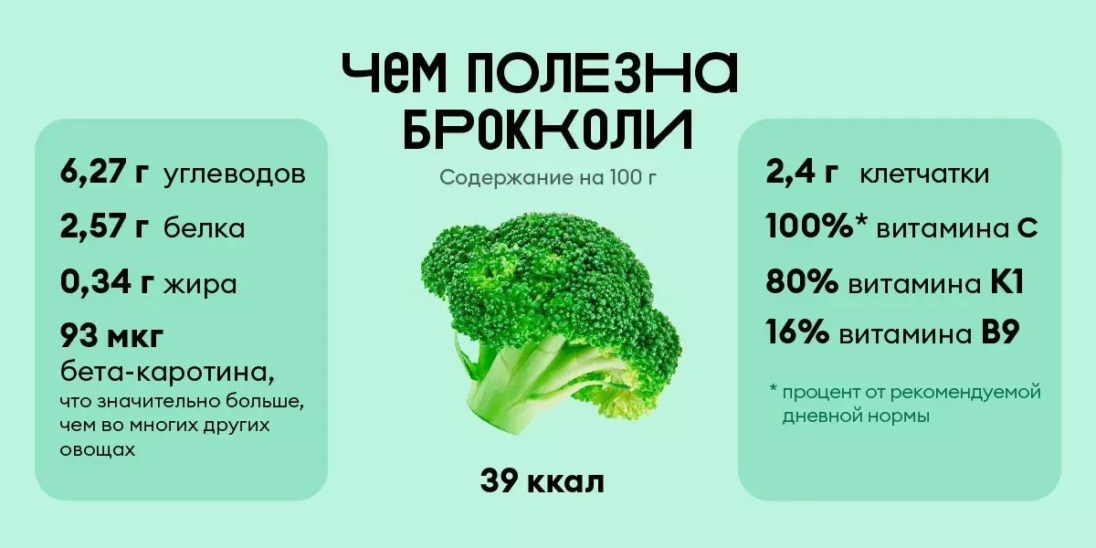ПОЧЕМУ БРОККОЛИ НАЗЫВАЮТ КОРОЛЕВОЙ КАПУСТЫ

✅Витамины и минералы в составе продукта ускоряют метабол