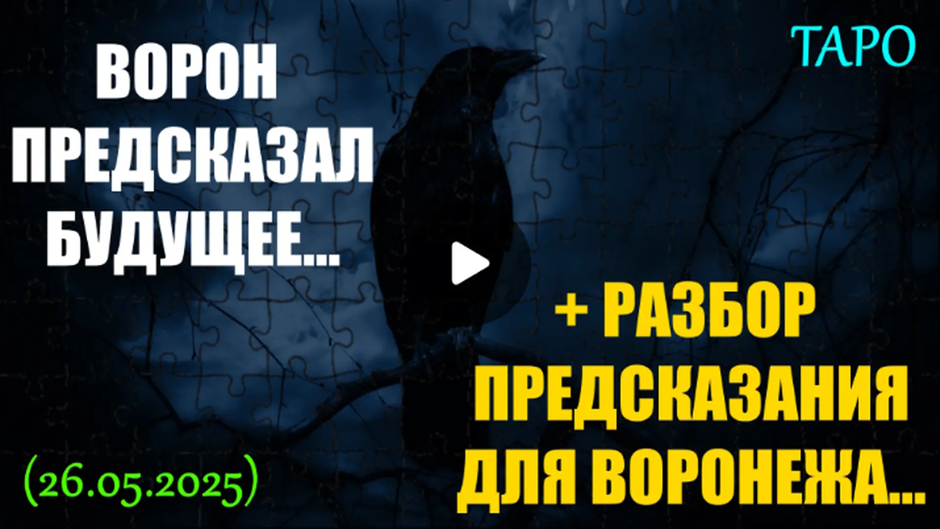 ⚡ ВОРОН ПРЕДСКАЗАЛ БУДУЩЕЕ... + РАЗБОР ПРЕДСКАЗАНИЯ ДЛЯ ВОРОНЕЖА... (ТАРО. 26.05.2025)  Перезалив ви