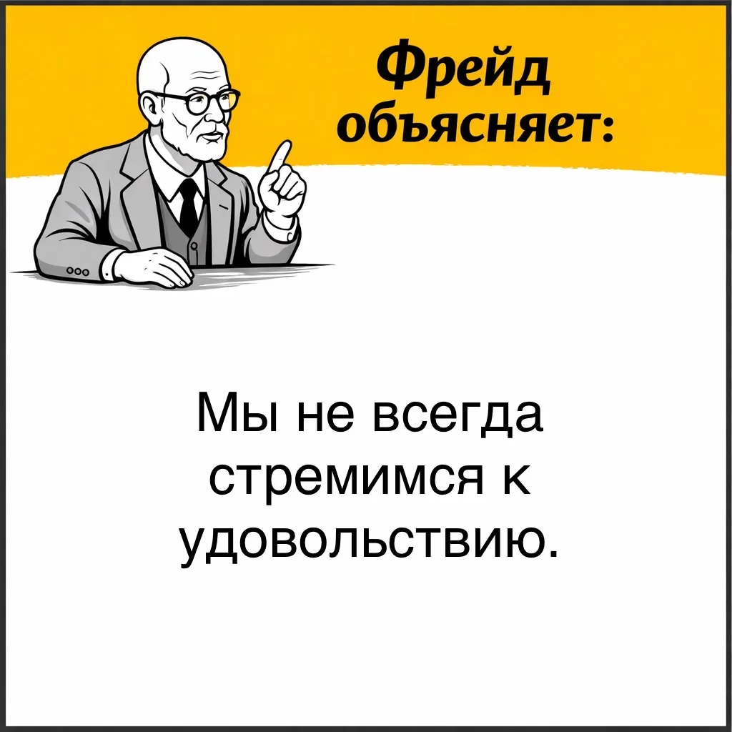 Фрейд заметил странную вещь: поведение человека не всегда направлено на то, чтобы чувствовать себя л