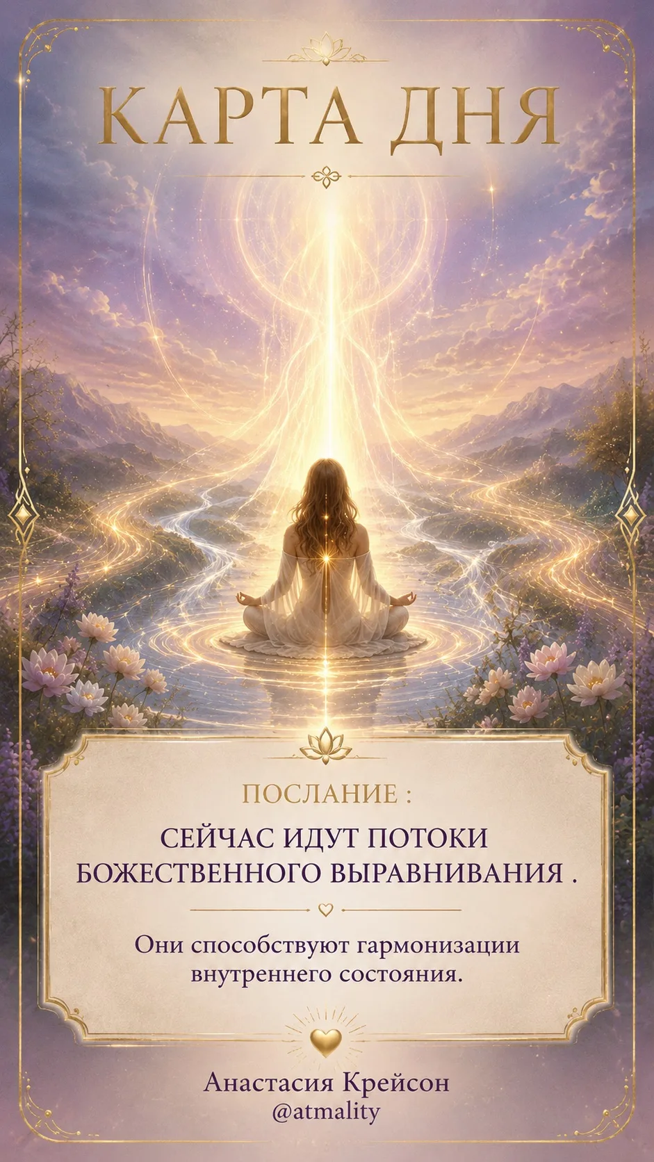 🙏Карта дня публикуется на 24 часа потом удаляется.

⏺️Каждое послание сонастроено с энергиями дня н