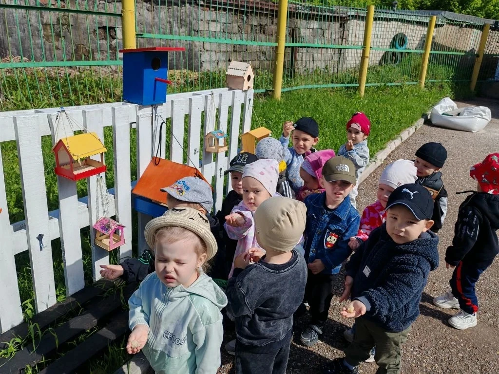 Детки кладут корм в кормушки,
Сыплют зёрна, сыплют крошки.
Птички весело снуют —
Спасибо, детки, гов