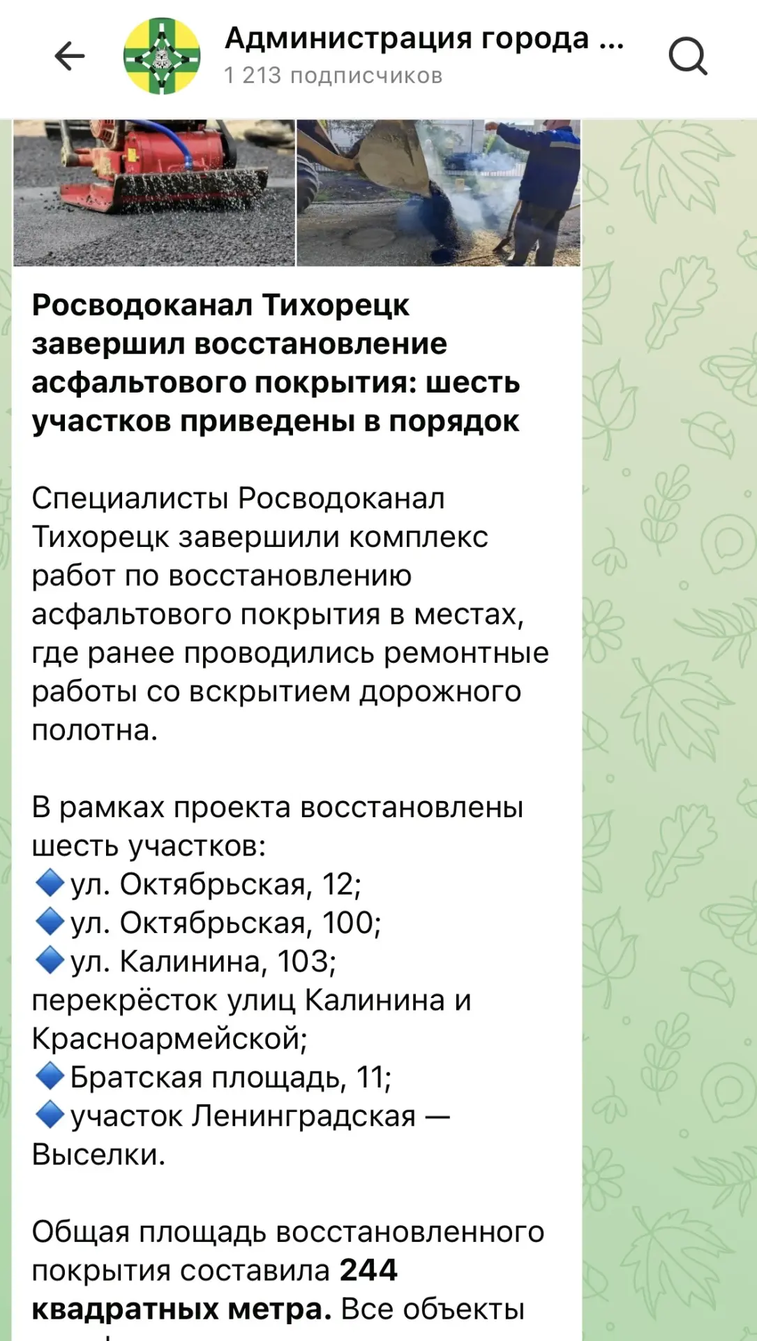 Даже выделено жирным шрифтом 244 квадратных метра