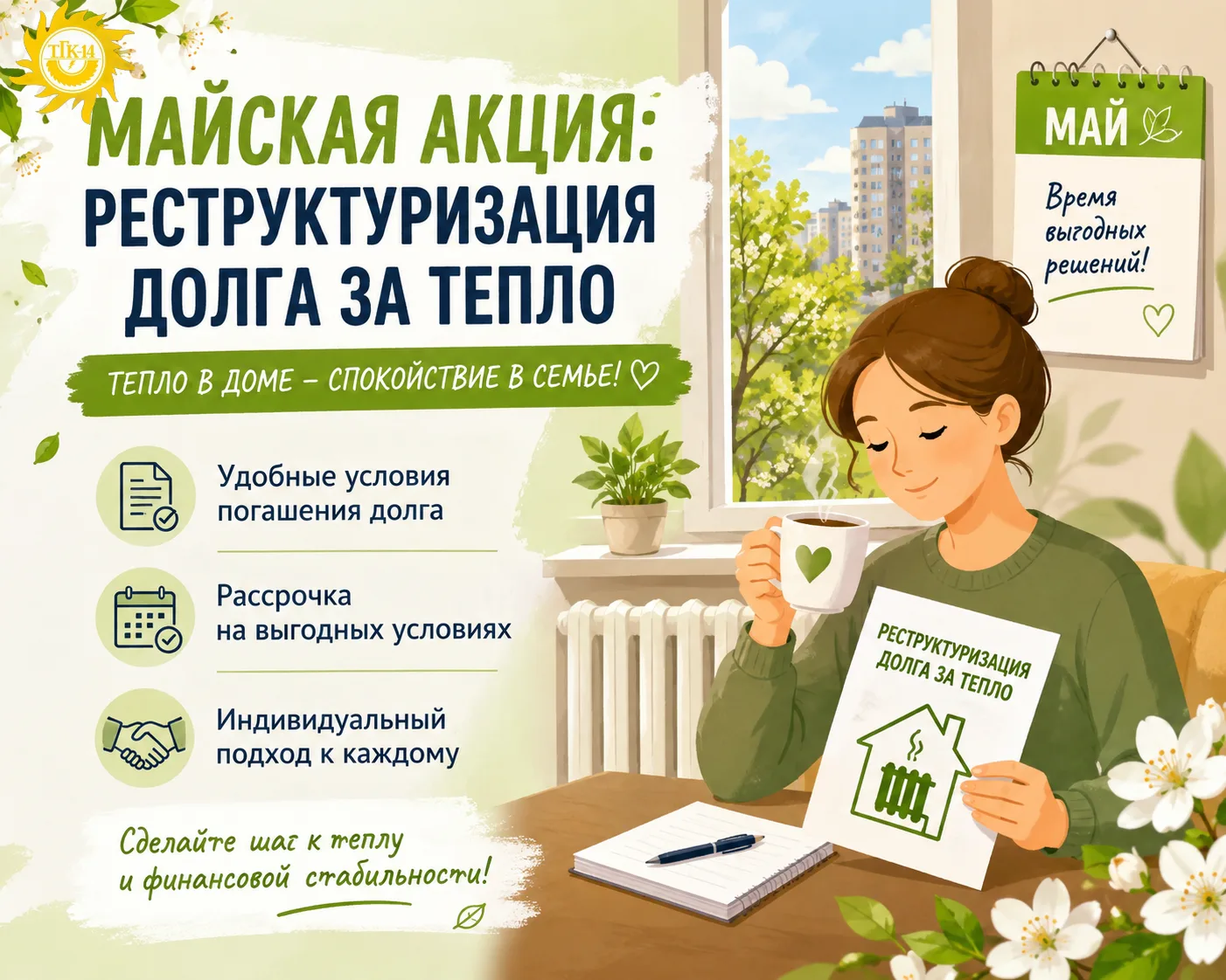 Внимание: майская акция по реструктуризации долга!🔥

Друзья, напоминаем, что до конца мая у нас дей